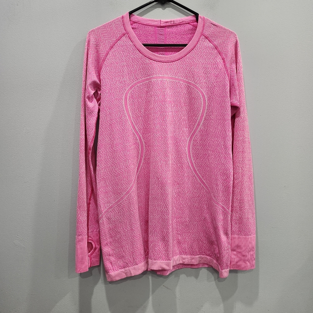 Lululemon Swiftly Tech Long Sleeve Crew Heathered Raspberry Glo Light